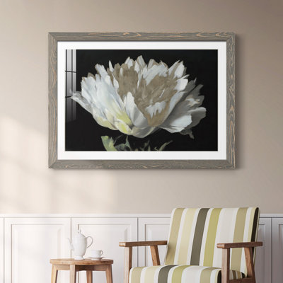 Pivoine blanche - reproduction de photo encadrée sur papier