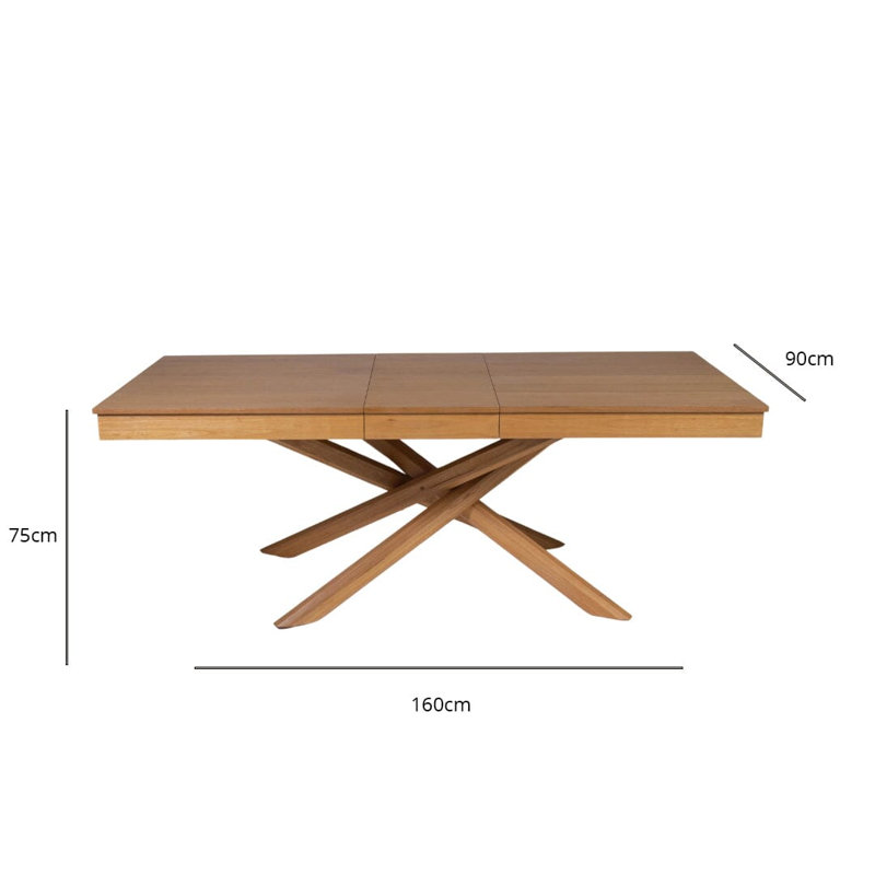 Steede Oak Solid Wood Base Dining Table, Brown