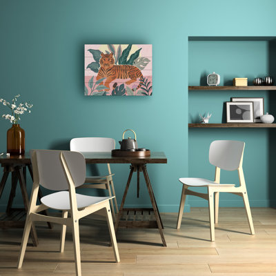 Janelle Penner Big Cat Beauty III Pink Wood Slat Art