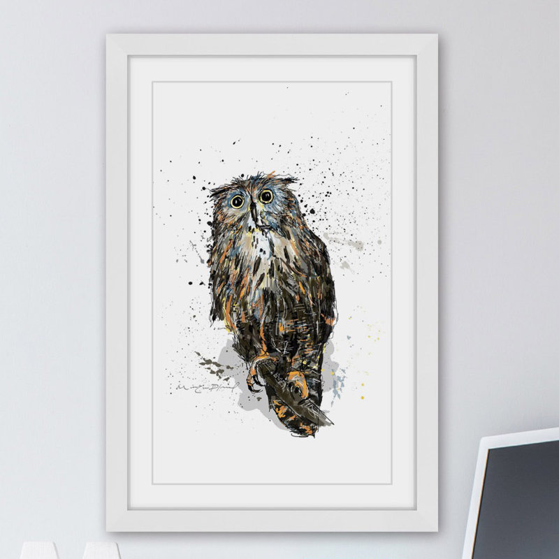 Hibou Owl Framed Canvas Print, 16" x 24"