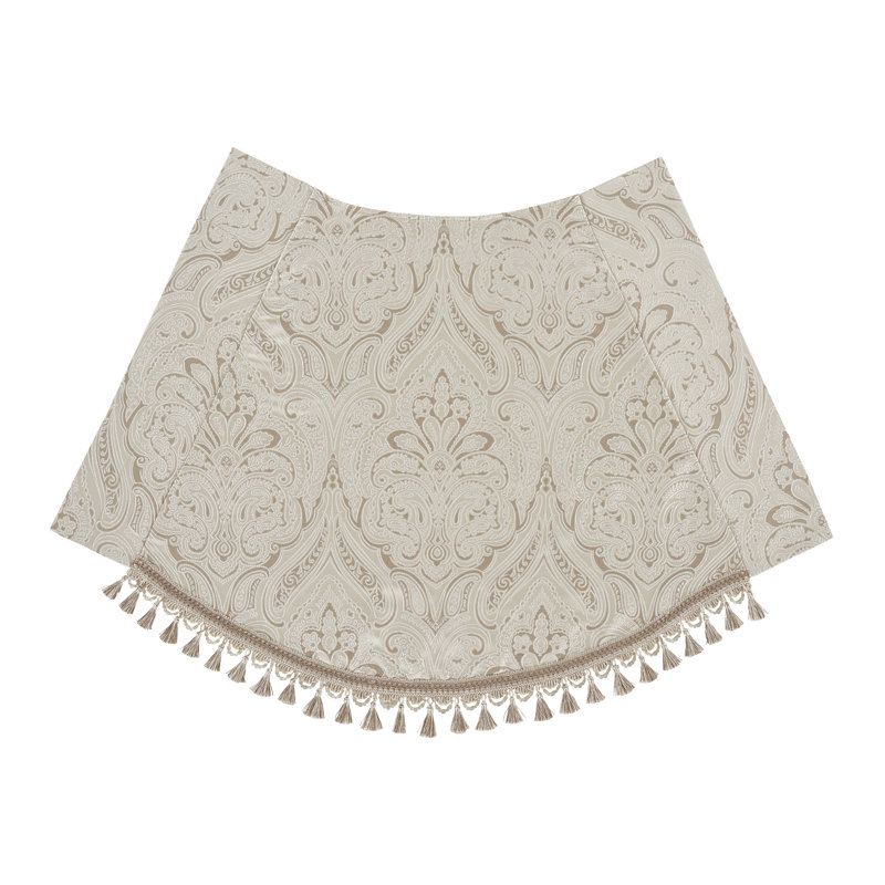 Champagne Damask Rod Pocket Waterfall Valance