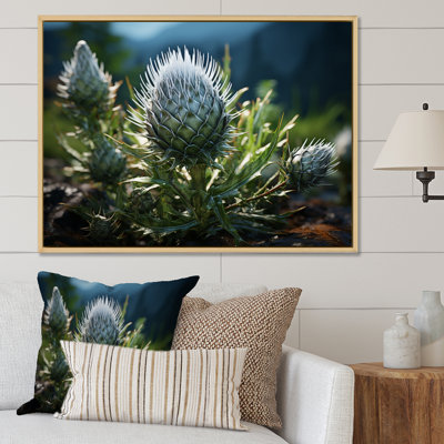 Green Majestic Thistle I - Floral Canvas Art Print