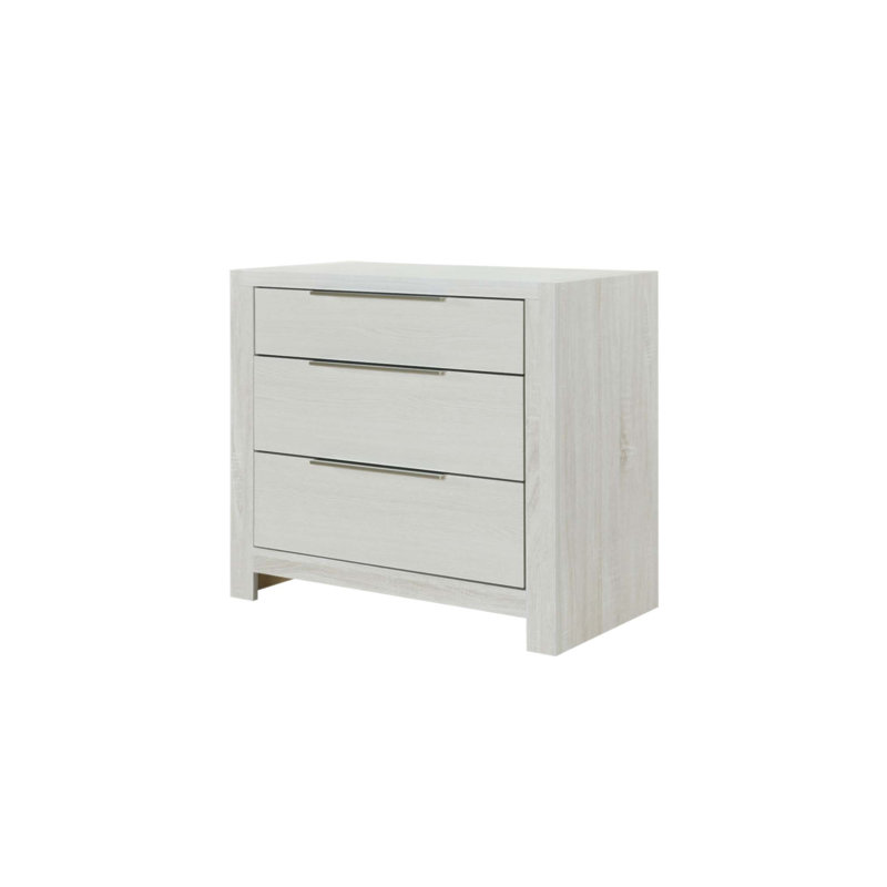 Table de chevet Jehoram avec 3 tiroirs spacieux, aucun assemblage requis, parfaite pour le rangement et l'organisation de la chambre à coucher