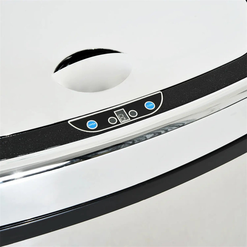 Stainless Steel Sensor Kitchen Trash Can, Silver/Black, 68, 78cm H x 40.5cm W x 29.5cm D
