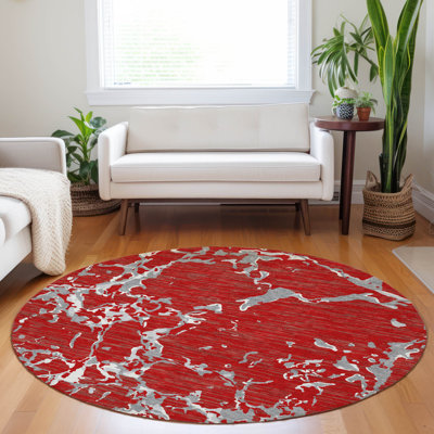 Machine Washable Indoor/Outdoor Chayden ACN1046 Red