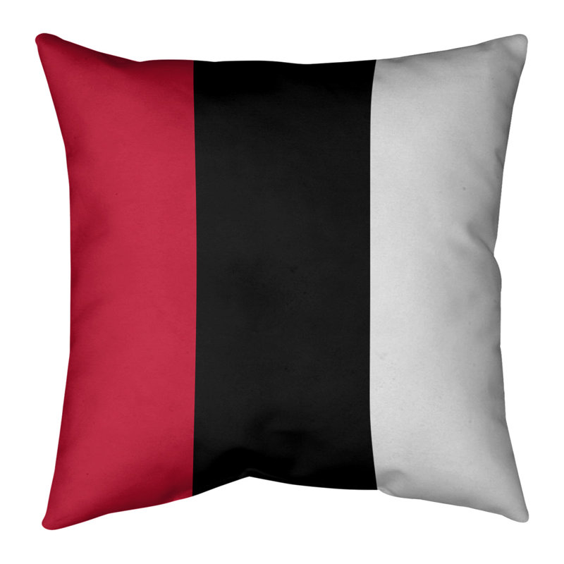 Coussin Los Angeles Los Angeles, 18 po x 18 po, Rouge / Noir / Blanc, Polyester/ Bourre en polyester