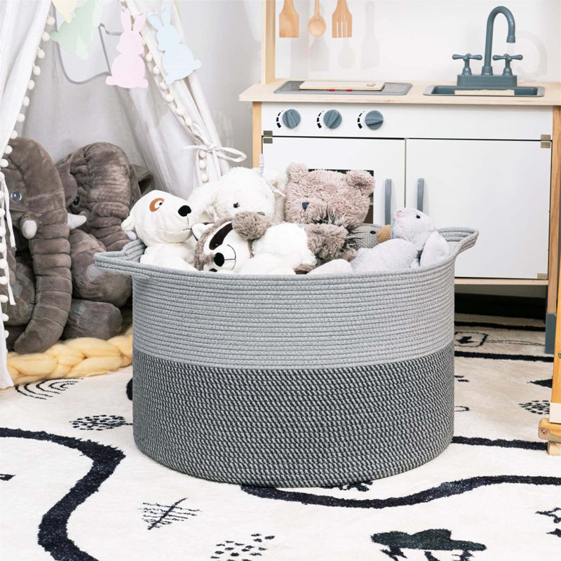 Bhargava Fabric Laundry Basket with Handles, Grey