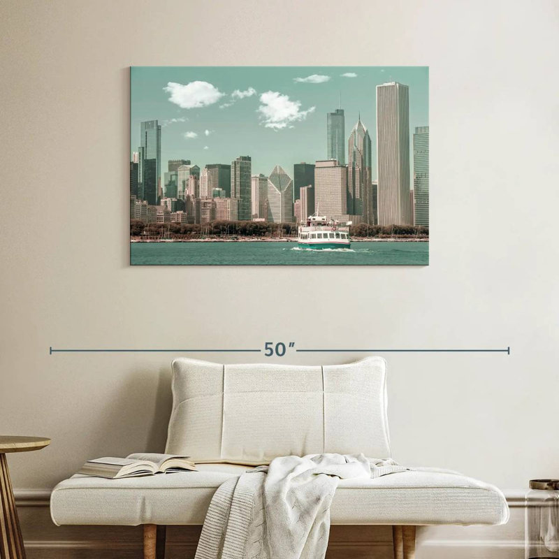 Style rétro Sirci Chicago Skyline, H 26 po x l 39 po