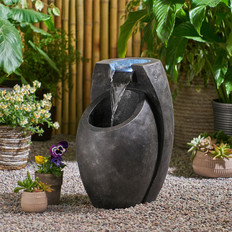 Bridwell Weather Resistant Floor Fountain with Light