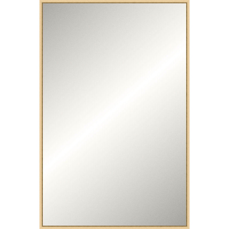 Miroir en bois massif, 89.25" x 49.25", Natural, Rectangulaire