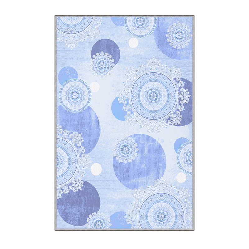 Soft Hall Carpet (2.6 x 4.9 ft), 100% Polyester, 0.3 in Pile Height | Antibacterial, Non-Slip Underside, 650 g/m² | Machine Washable, 3D Digital Print | Perfect for Living Room, Entryway & Bedroom Décor