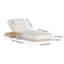 Chaise longue d'extérieur avec coussin et table d'appoint, dossier réglable, teck et aluminium