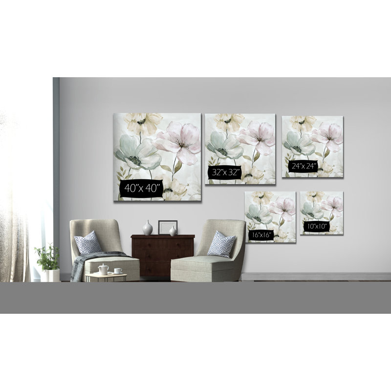«Hibbitts Garden Grays», reproduction d'art graphique, H 40 po x l 40 po x P 1,5 po, Toile tendue