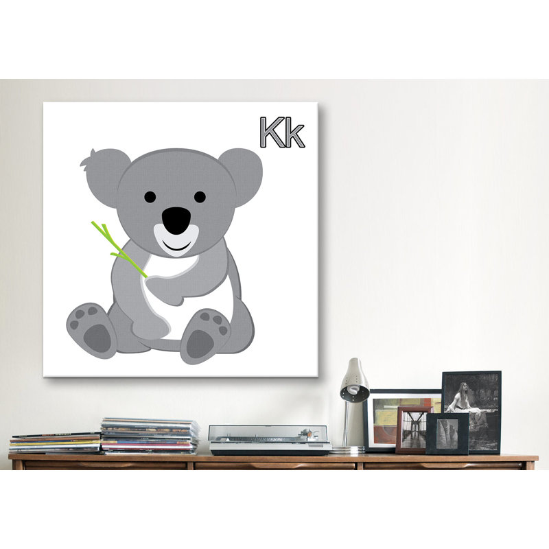Arabelle «K is for Koala», reproduction d'art sur toile tendue, H 37 po x l 37 po x P 1,5 po, Toile tendue, Pas de tapis
