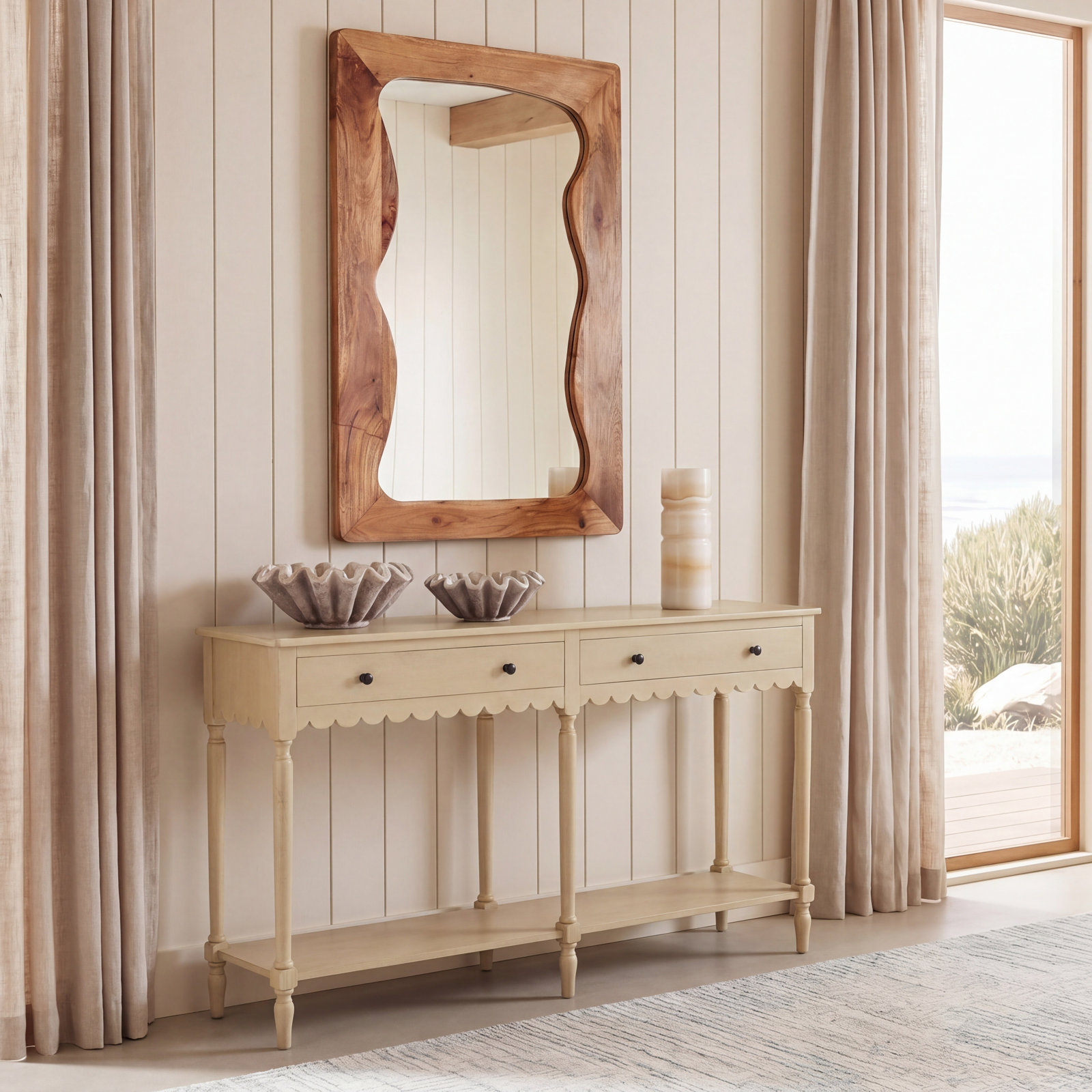 Branden 2-Drawer Console Table, Natural