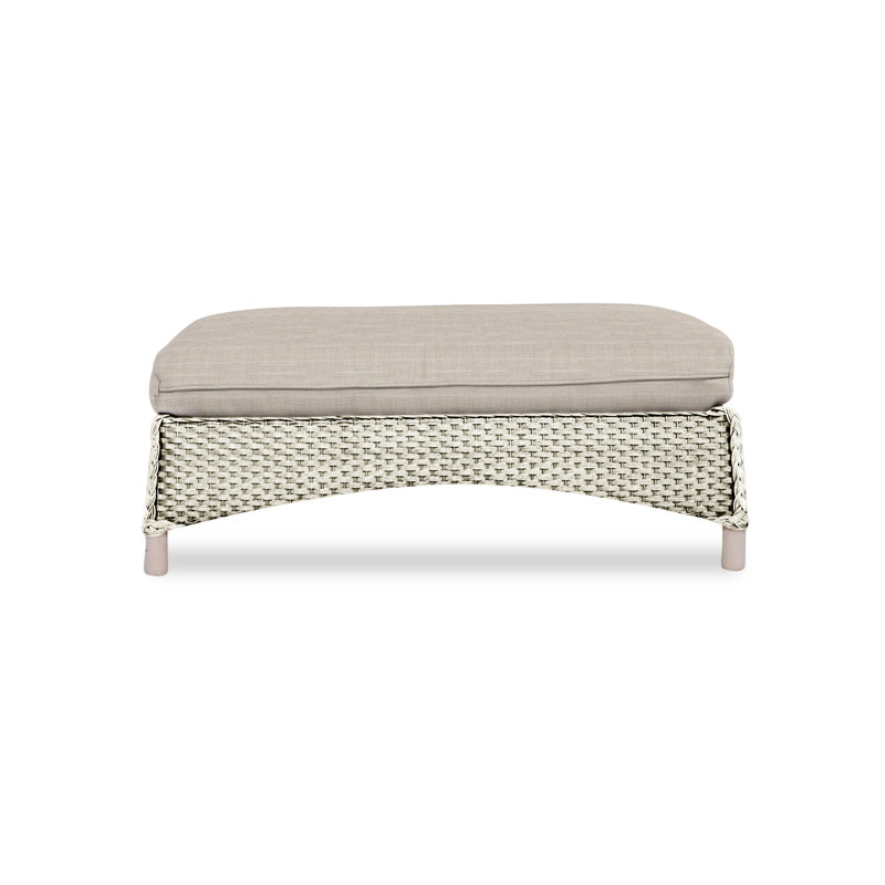 Mandalay Outdoor Ottoman, Rumba Straw, White