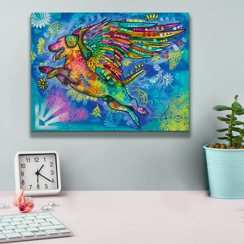 Art mural sur toile Red Barrel Studio «Angel Pup» par Dean Russo, H 12 po x l 16 po x P 0,75 po