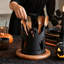 Boîte de rangement pour couverts fantômes avec base en bois - Décoration d'Halloween - Étagère de rangement de cuisine - Boîte de rangement pour couteaux et fourchettes de bureau - Décoration d'Halloween