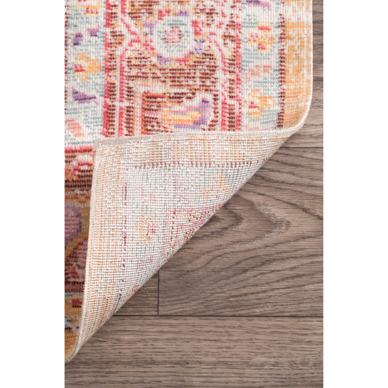 Tapis oriental orange, Rectangle 4 pi 3 po x 6 pi 6 po