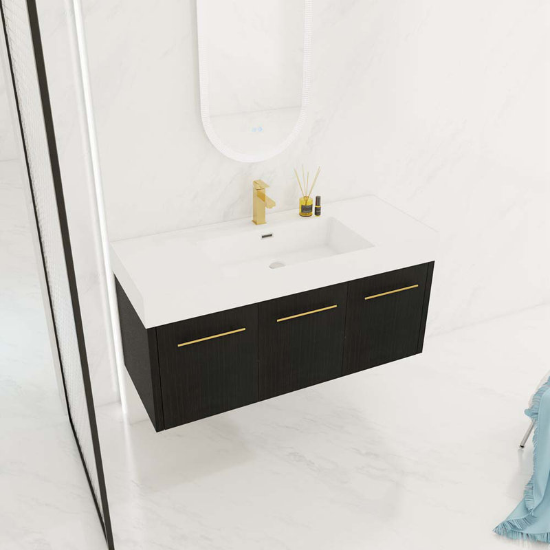 Meuble-lavabo simple 47,3 po avec plateau en résine Annegriet