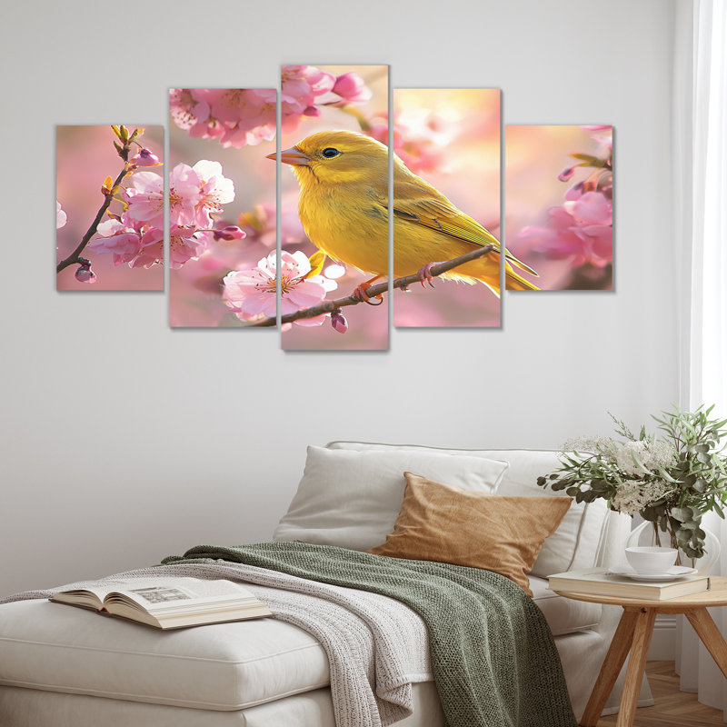 Songbird In Melody Spring Tree II - oiseau, décoration murale - art mural moderne