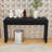 Rustic Minimalist Wooden Console Table with Storage Drawers, Adjustable Feet and Curved Edge Design-1260184991