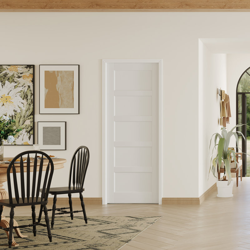 Panneau de porte de garde-manger à 5 panneaux de style shaker intérieur, Oui, 28 po x 80 po