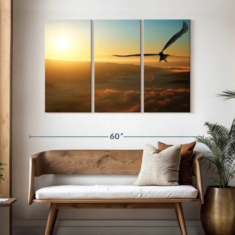 Brampt Eagle Flying At Dawn, 32" H x 50" W