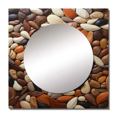 Gerius - Beans Ballet Stone Collage Food & Beverage Square Mirror For Wall Art Decor