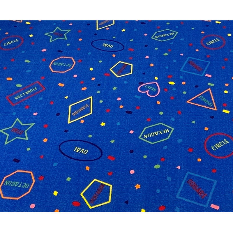 I Know my Shapes Childrens Rug, Rectangle 4' x 6'