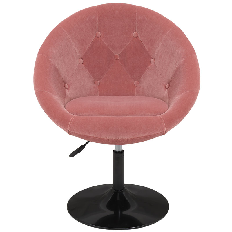 Climax Upholstered Swivel Barrel Chair, Rose