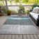 Machine Washable Indoor/Outdoor Xhevrie Teal Rug