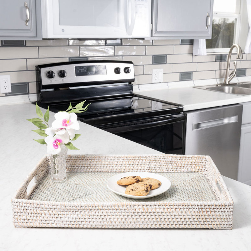 Edmond Coffee Table Tray, 20"Wx13"Dx3"H, White Wash