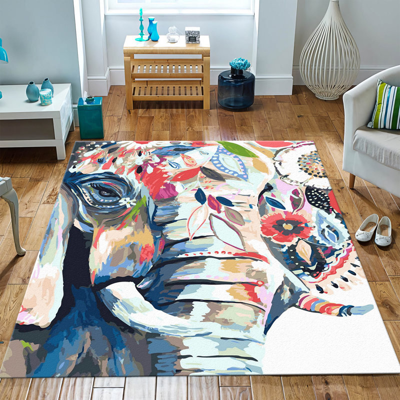 Exquisite Handcrafted Soft Pile Rug with Vibrant Geometric Prints Perfect for Enhancing the Aesthetic Appeal of Your Living Space
