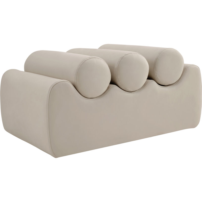 Rumble Vegan Leather Bench, 16.5" H x 32" W x 22" D, Taupe Vegan Leather