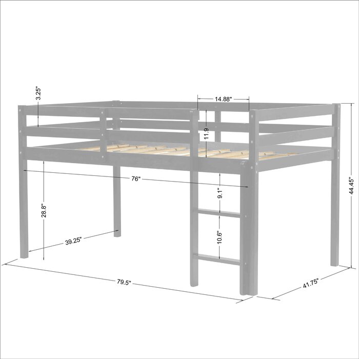 Harriet Bee Orrtanna Kids Twin Loft Bed & Reviews | Wayfair