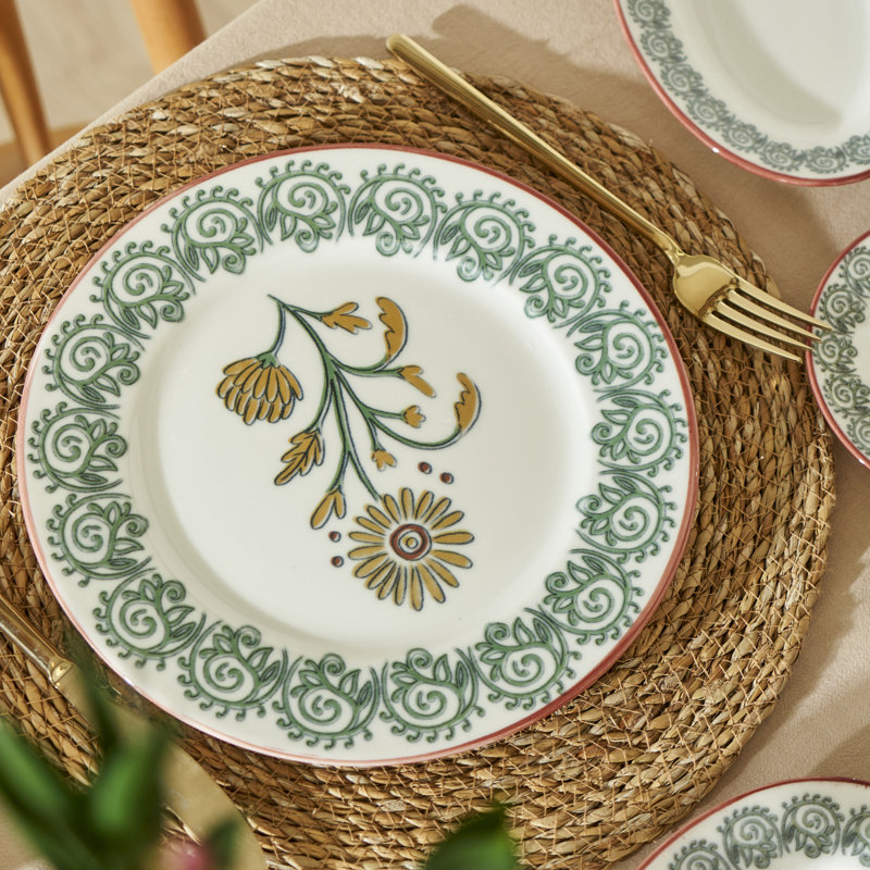 Assiette à dîner en porcelaine Indian Flower
