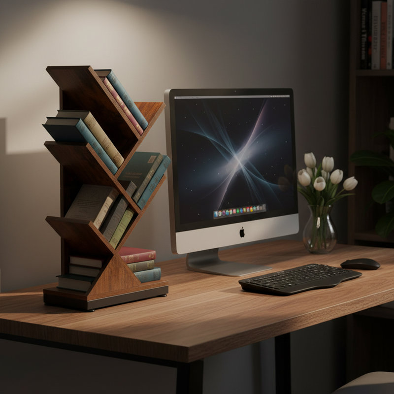 Organisateur de bureau à 5 niveaux, Brun