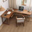 Bureau en bois massif en forme de L brun noyer avec 3 tiroirs-2103932470-2103932464