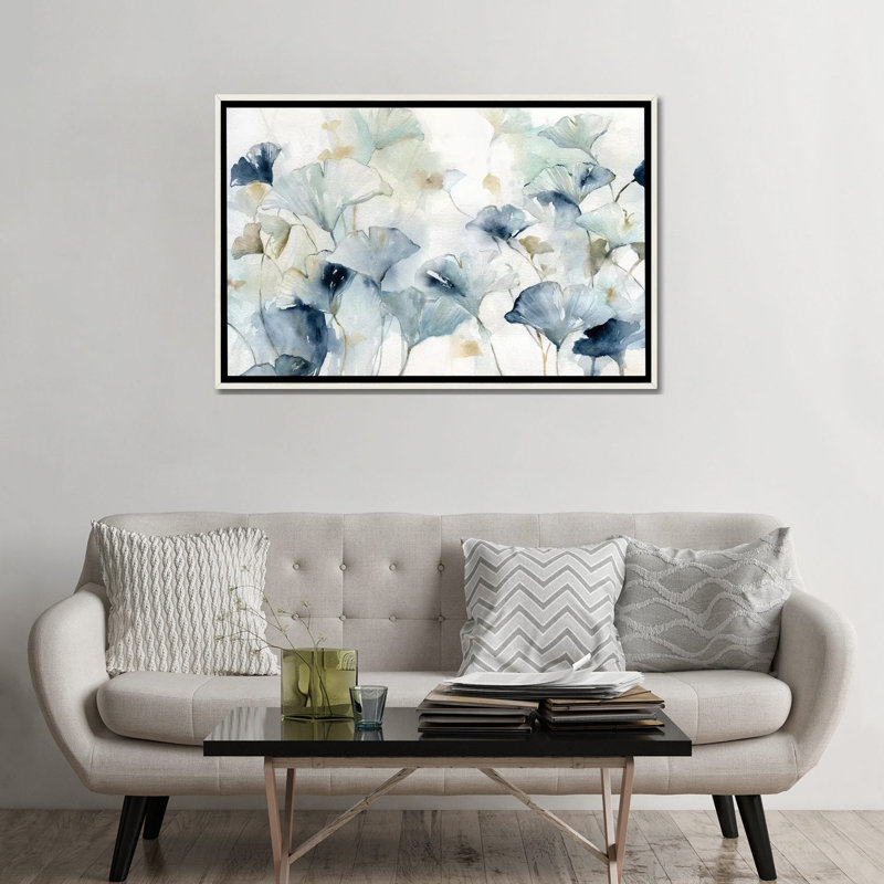 «Glorious Gingko» par Carol Robinson, reproduction d'art, H 26 po x l 40 po, Impression encadrée, Blanc