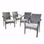 Ensemble de 4 chaises de patio empilables en rotin PE avec structure en fer et coussins