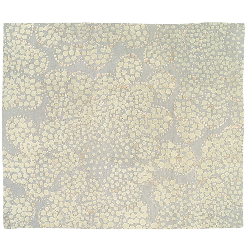 Effervescence Polka Dots Area Rug in Beige/Gray, Rectangle 3' x 5'