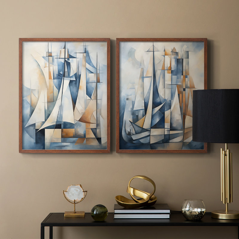 Série NAUTICAL CDxxiv - reproduction encadrée de qualité supérieure - prête à être accrochée - aucun clou requis - aucun clou requis
