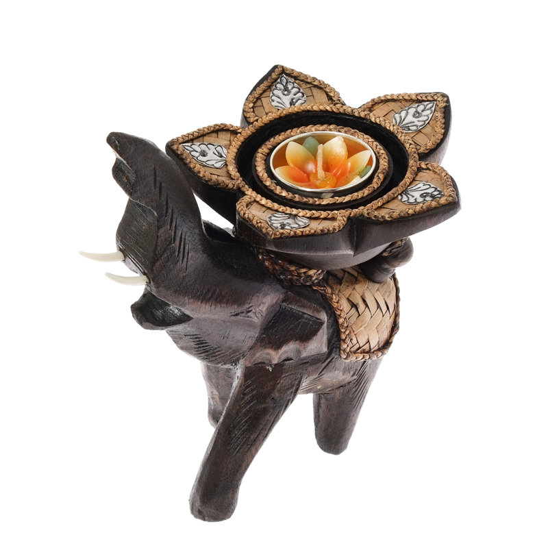 7.5'' H Wood Tabletop Tealight Holder