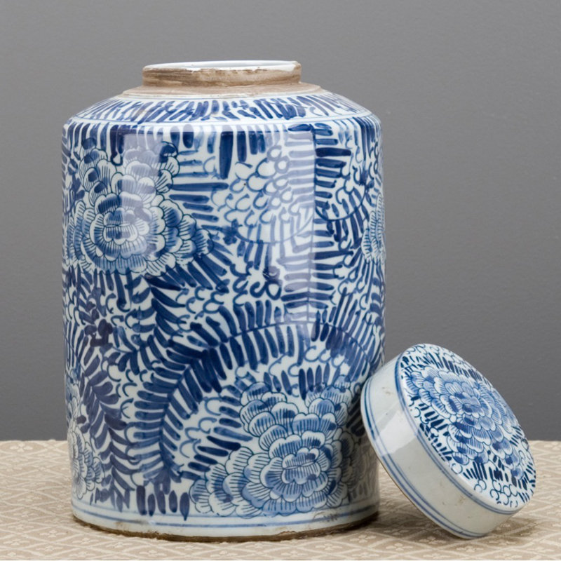 Bleu / blanc urnes et pots