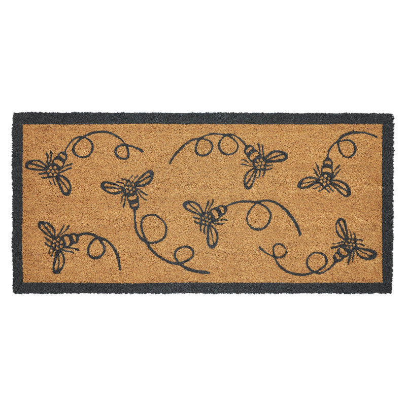 Buzzy Bees Coir Rug Rect, 17" W x 36" L