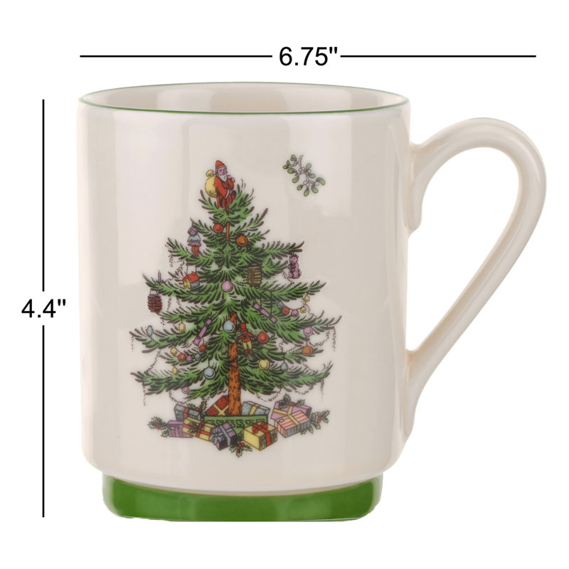 Spode Christmas Tree Stacking Mugs 12 Oz
