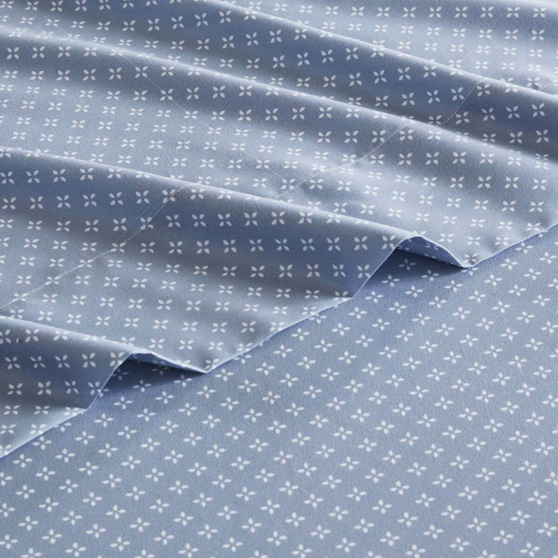 Édredon à motif floral bleu, draps avec motif assorti, literie 100% microfibre douce jusqu'à 16 po, preuve