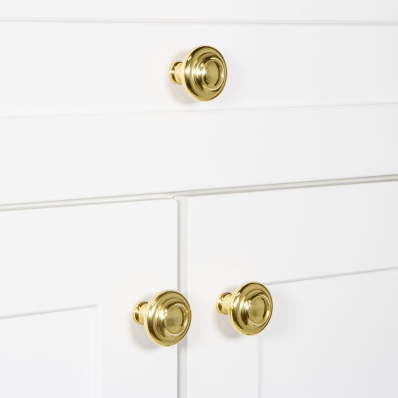 Poignée d'armoire circulaire, Laiton poli