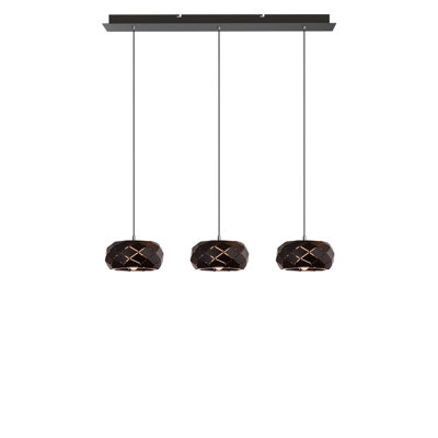 Luminaire suspendu tambour pour îlot de cuisine 3 lumières DEL Bixby